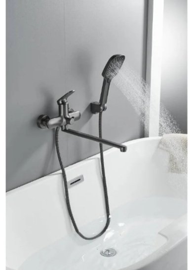 Смеситель для ванны Domani-Spa KABINKA.KZ, нержавеющая сталь, цвет стальной купить,NaN