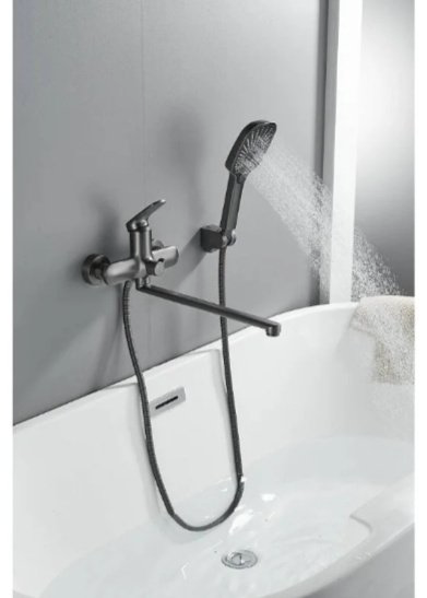 Смеситель для ванны Domani-Spa KABINKA.KZ, нержавеющая сталь, цвет стальной купить,NaN