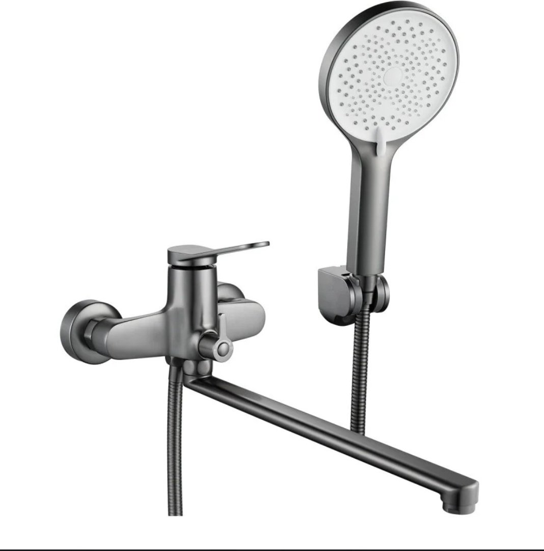 Смеситель для ванны Shevanik S6222T, латунь, цвет серый купить,NaN