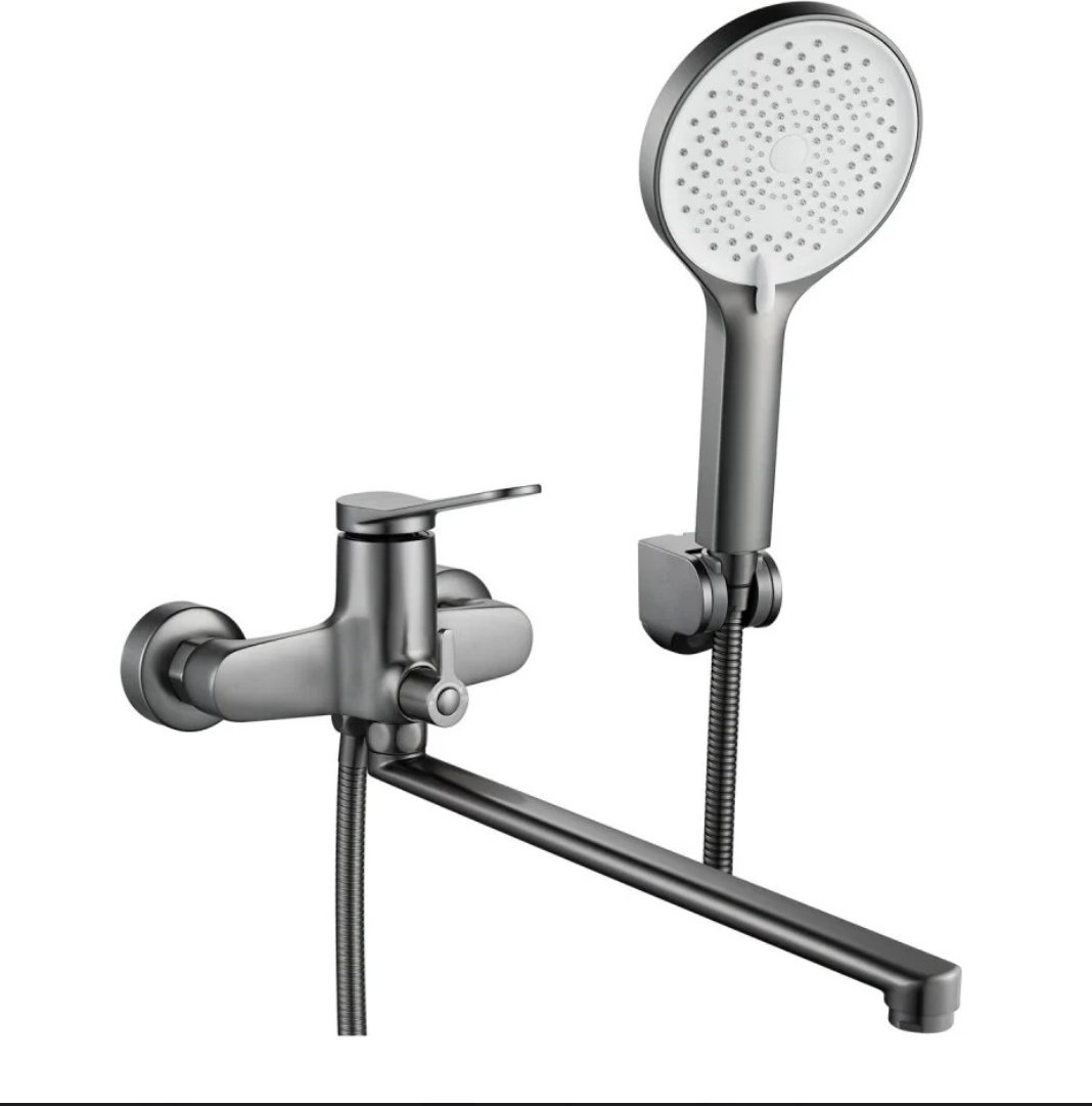 Смеситель для ванны Shevanik S6222T, латунь, цвет серый купить,NaN