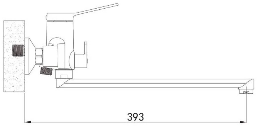 Смеситель для ванны Shevanik S6222T, латунь, цвет серый купить,NaN