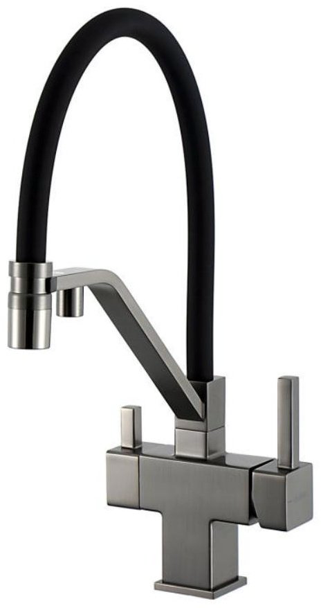 Смеситель с гибким изливом Gappo G4395-69, латунь, цвет черный купить,NaN
