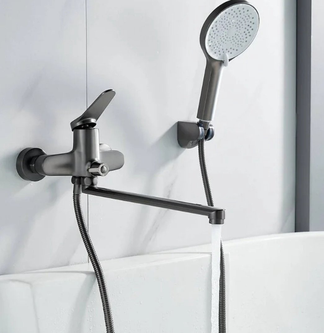 Смеситель для ванны Shevanik S6222T, латунь, цвет серый купить,NaN