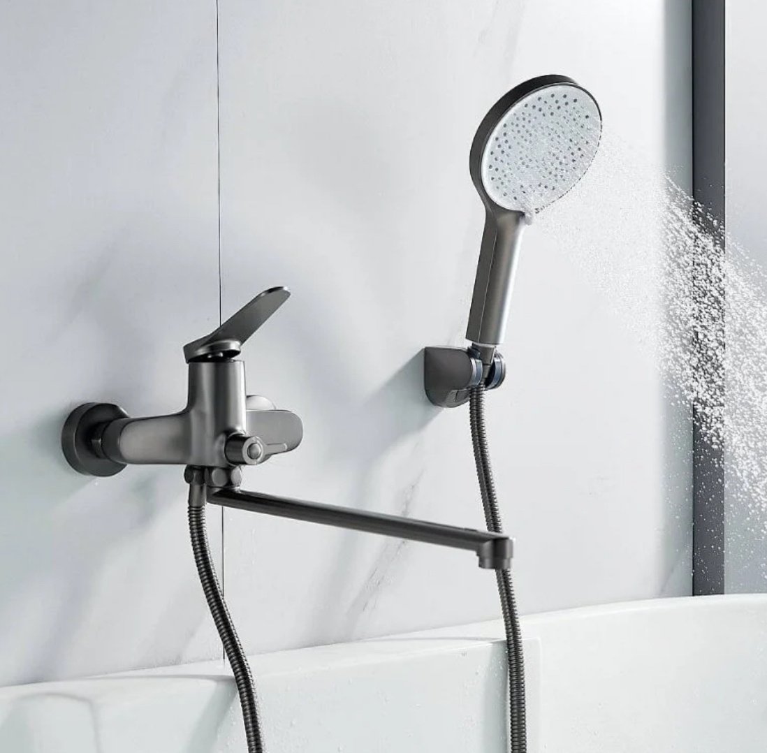 Смеситель для ванны Shevanik S6222T, латунь, цвет серый купить,NaN