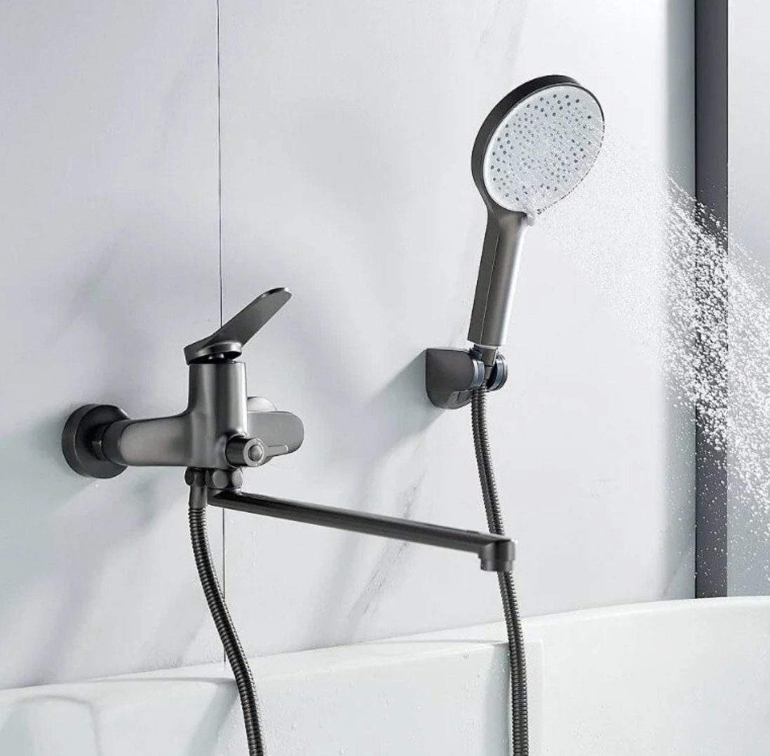 Смеситель для ванны Shevanik S6222T, латунь, цвет серый купить,NaN