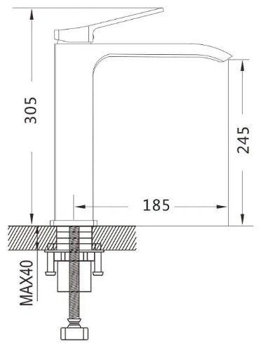 Смеситель Shevanik S4111T, латунь, цвет серый купить,NaN