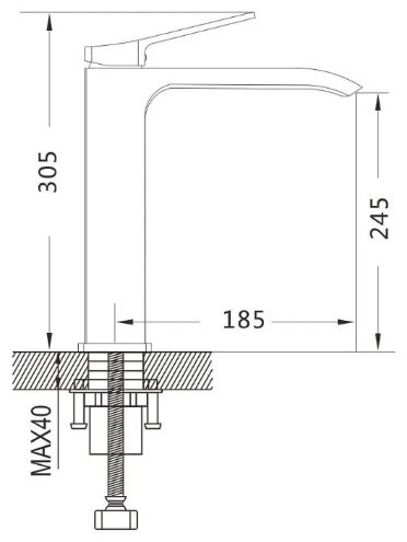 Смеситель Shevanik S4111T, латунь, цвет серый купить,NaN