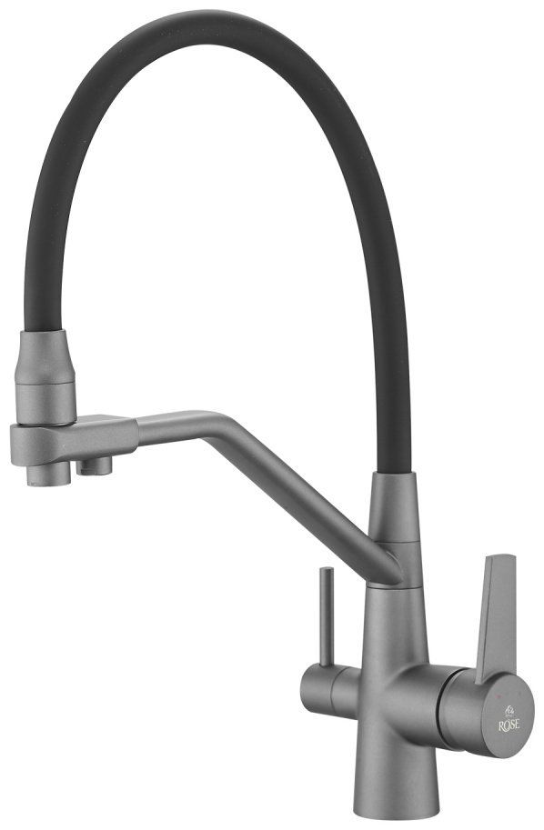 Смеситель Rose R558Y, латунь, цвет черный, графит купить,NaN