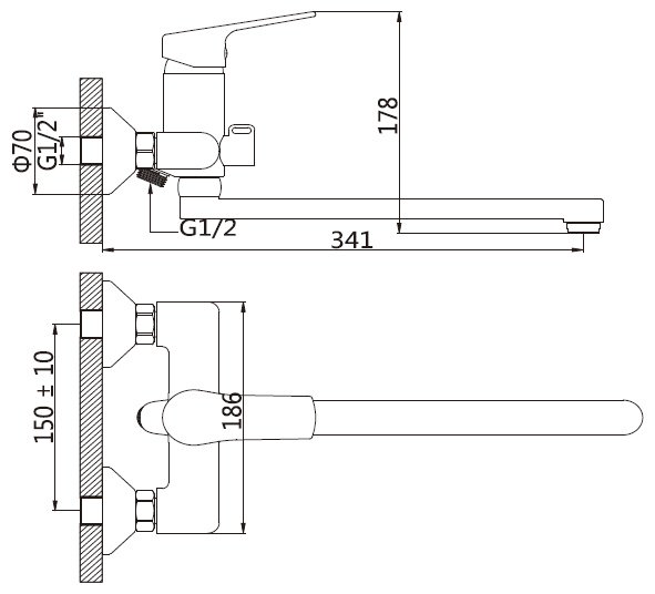 Смеситель для ванны CETUS CSF2462163C-30F, латунь, цвет хром купить,31600