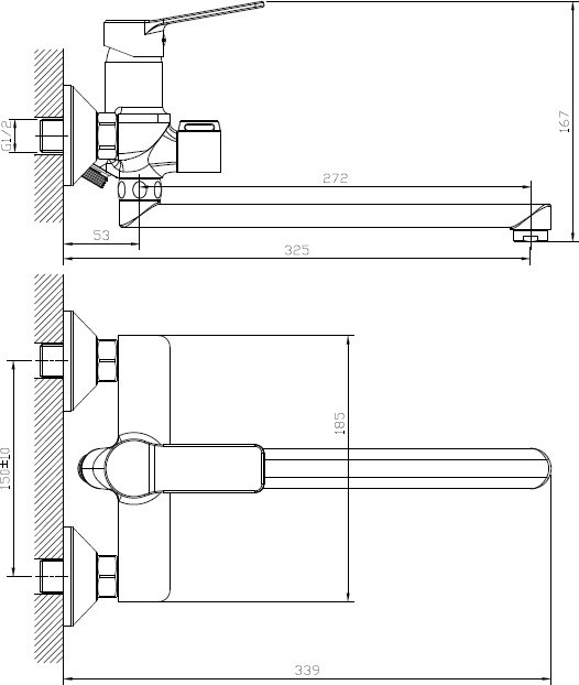 Смеситель для ванны CETUS CSV2448559C-30F, латунь, цвет хром купить,0