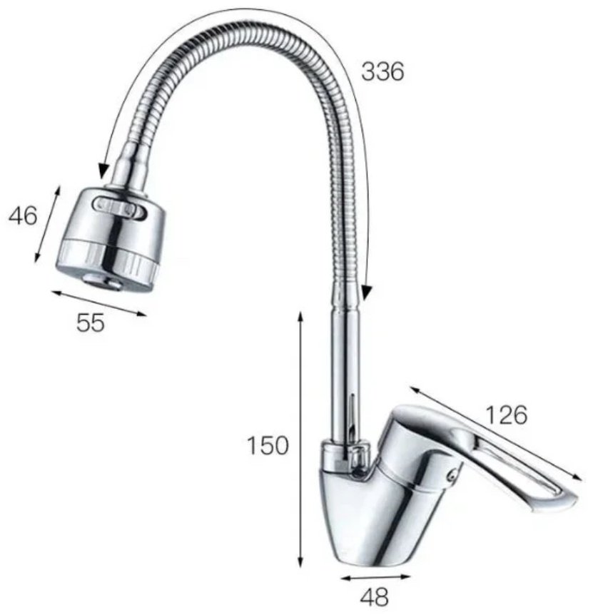 Смеситель Shevanik S5143, латунь, цвет хром купить,NaN