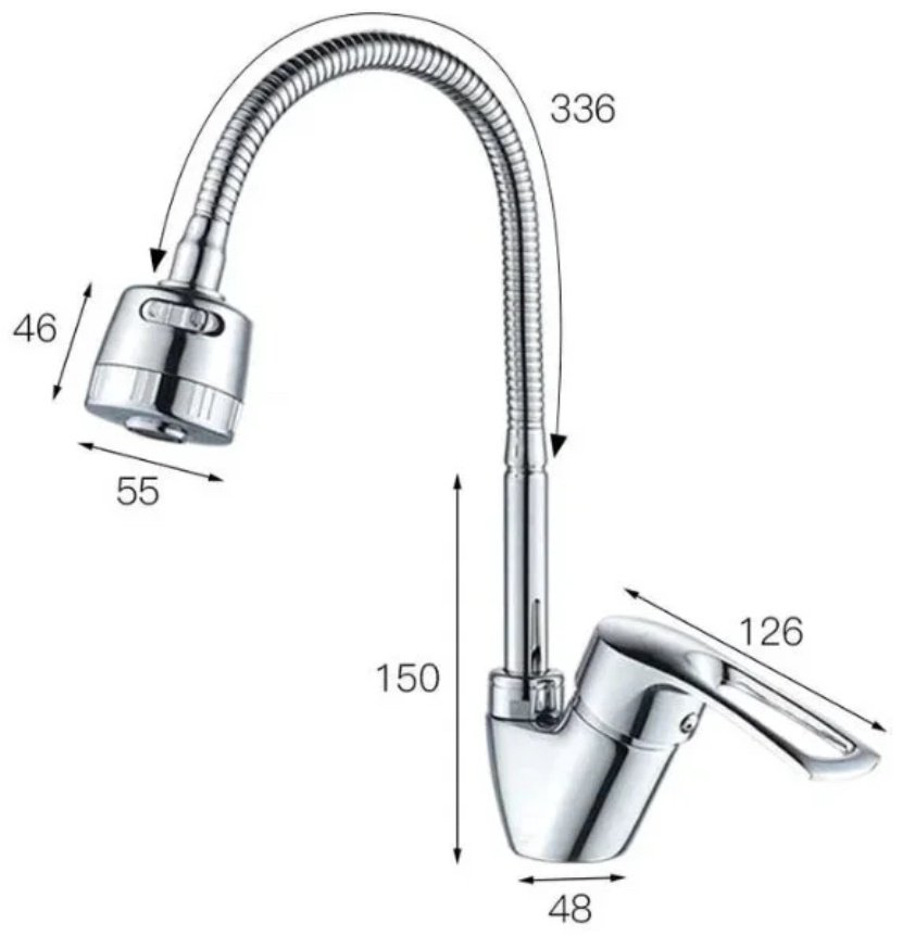 Смеситель Shevanik S5143, латунь, цвет хром купить,NaN