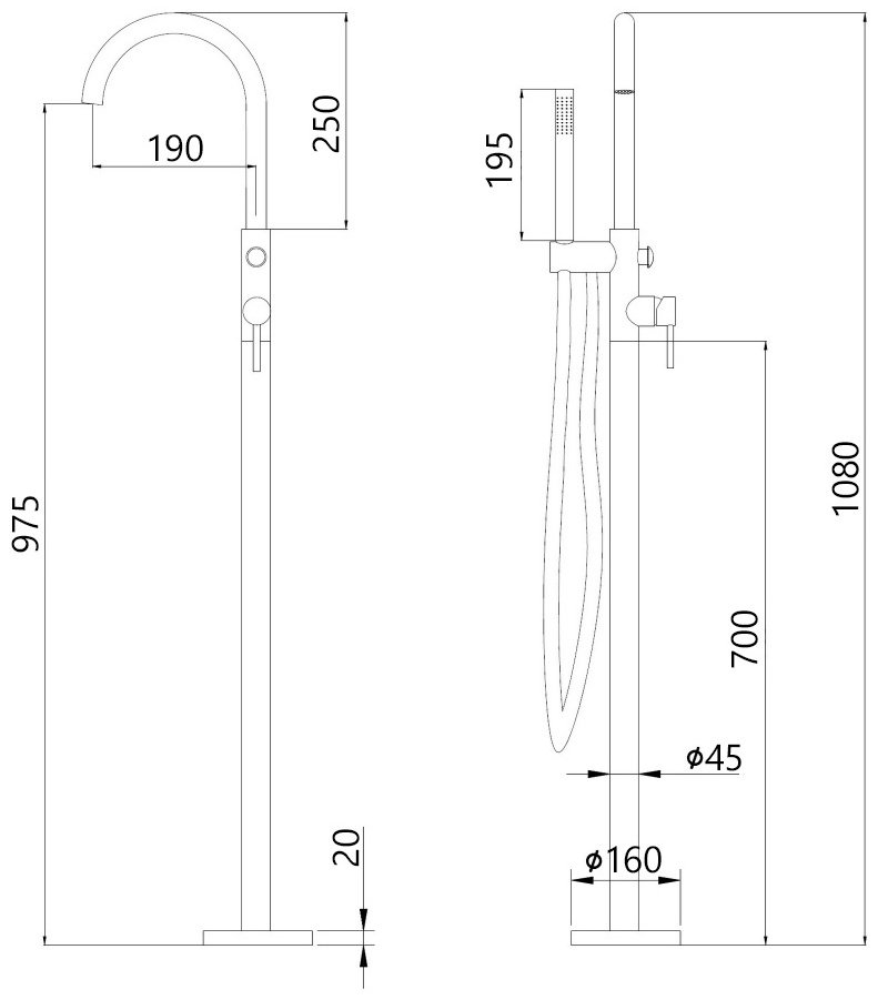 Смеситель для ванны Abber AF8115GN, латунь, цвет золотистый купить,459100