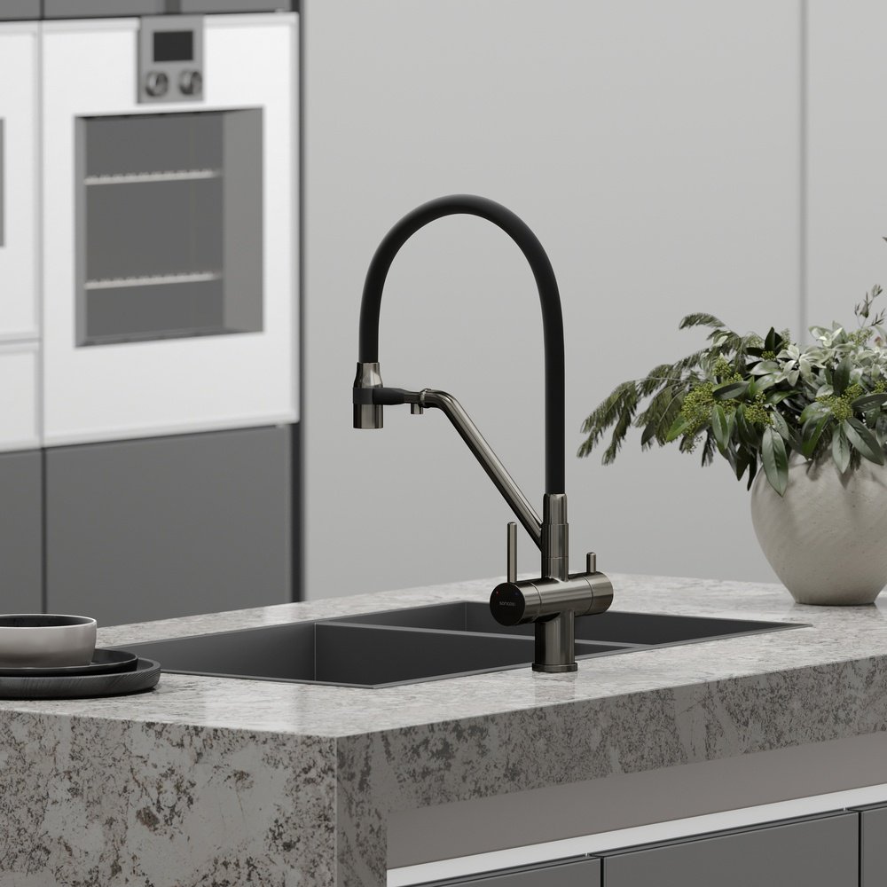 Смеситель для кухни Sancos SC4003GG , латунь, цвет черный, стальной купить,312100