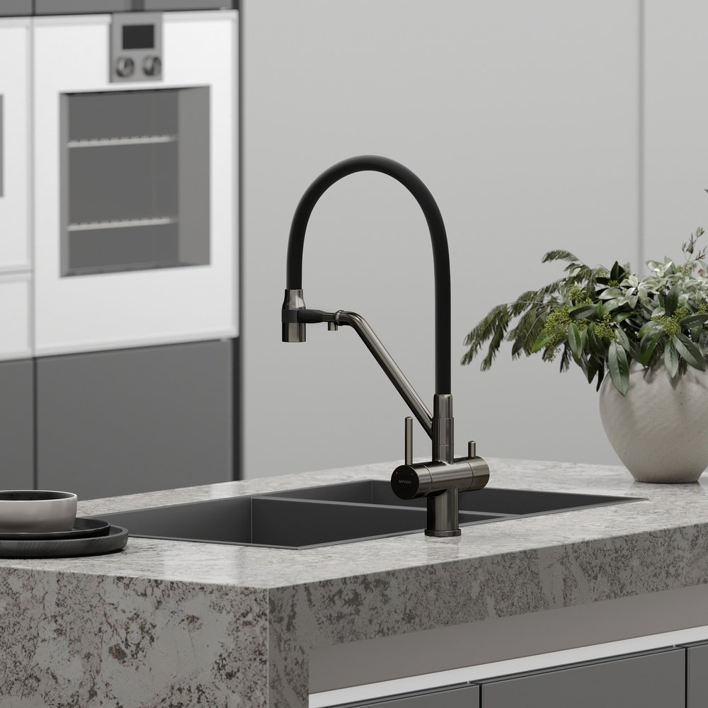Смеситель для кухни Sancos SC4003GG , латунь, цвет черный, стальной купить,312100