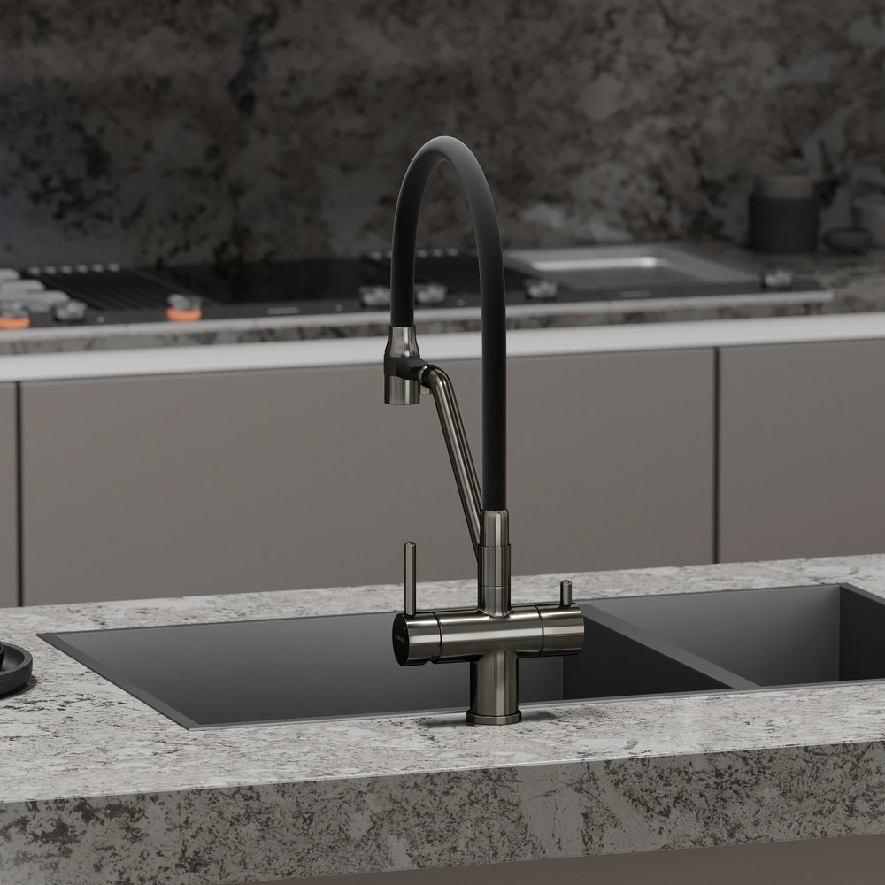 Смеситель для кухни Sancos SC4003GG , латунь, цвет черный, стальной купить,312100