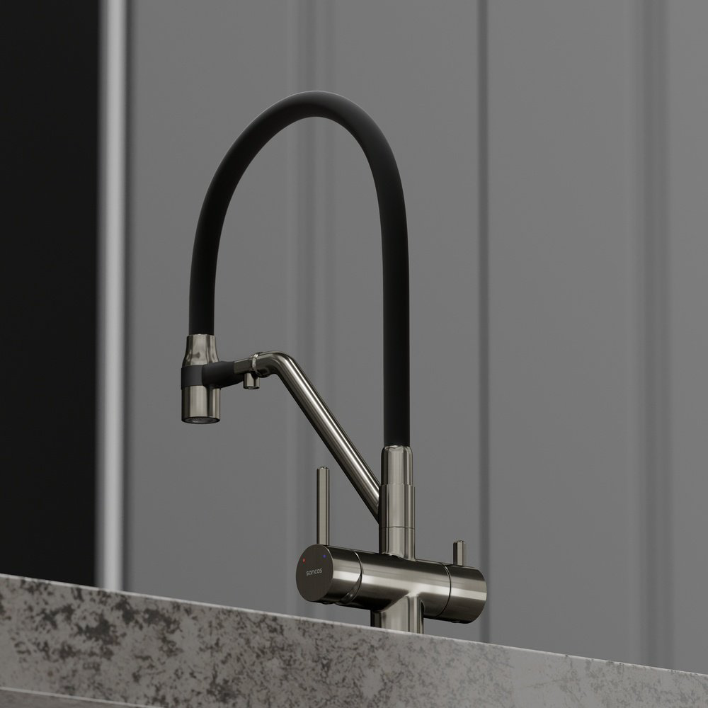 Смеситель для кухни Sancos SC4003GG , латунь, цвет черный, стальной купить,312100