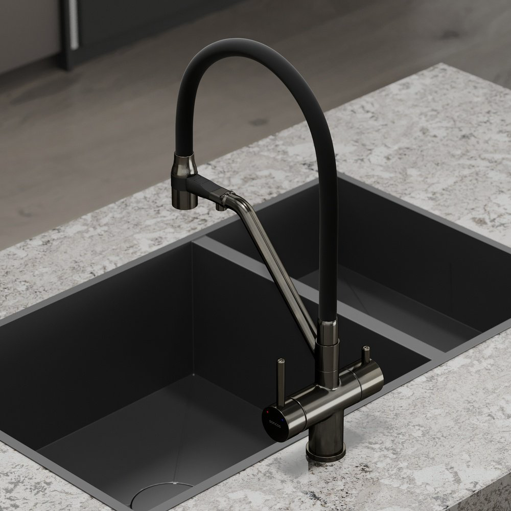 Смеситель для кухни Sancos SC4003GG , латунь, цвет черный, стальной купить,312100