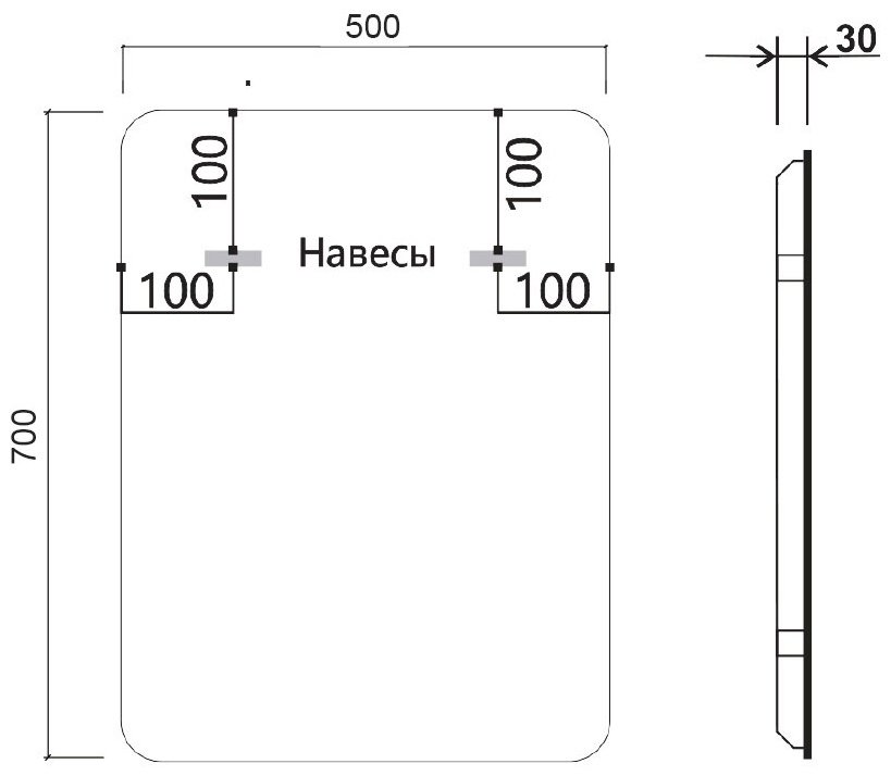Зеркало настенное KABINKA.KZ 50x70 см купить,NaN