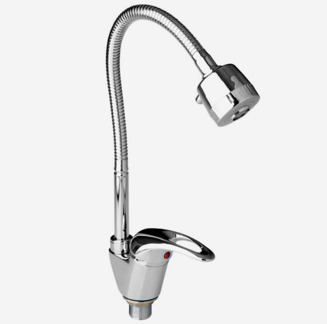 Смеситель с гибким изливом Accoona A4840, силумин, цвет хром купить,NaN