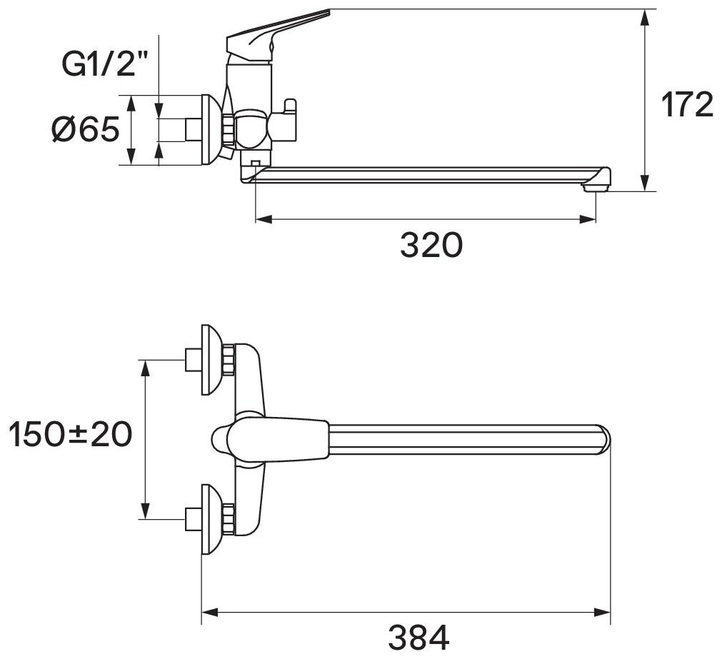 Смеситель для ванны Santek WH5A12002C001, латунь, цвет хром купить,NaN
