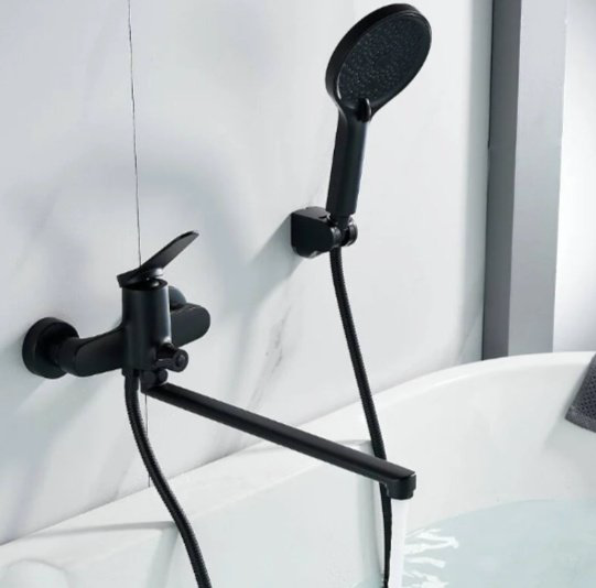 Смеситель для ванны Shevanik S6222H, латунь, цвет черный купить,NaN