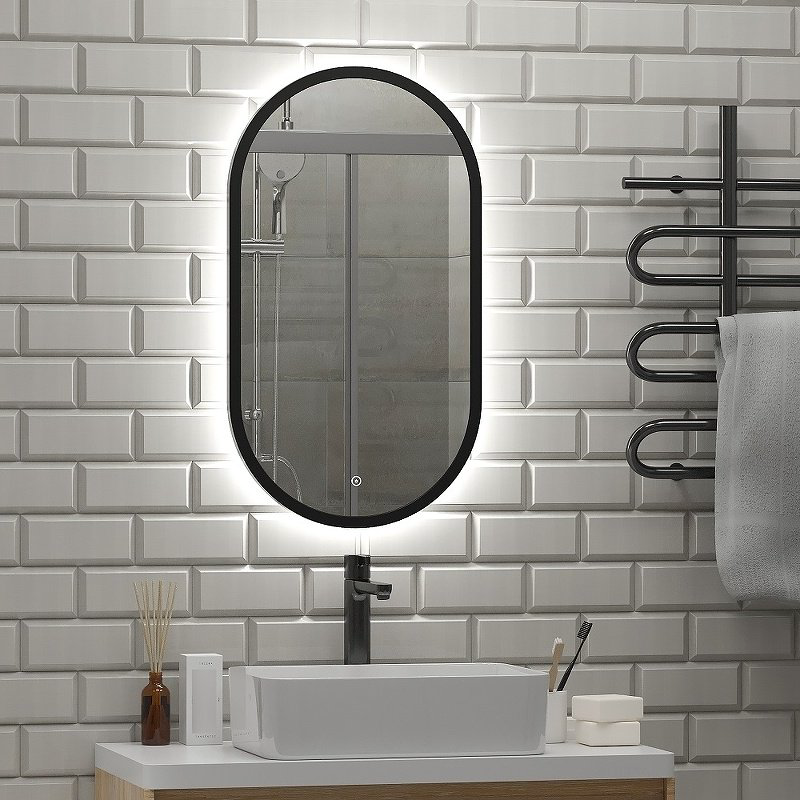 Зеркало настенное Calypso Prime LED Black ЗЛП2199 45x80см купить,NaN