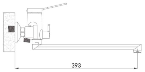 Смеситель для ванны Shevanik S6222H, латунь, цвет черный купить,NaN