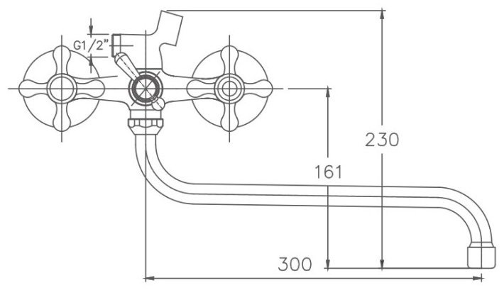Смеситель для ванны Haiba HB2226, латунь, цвет хром купить,36608