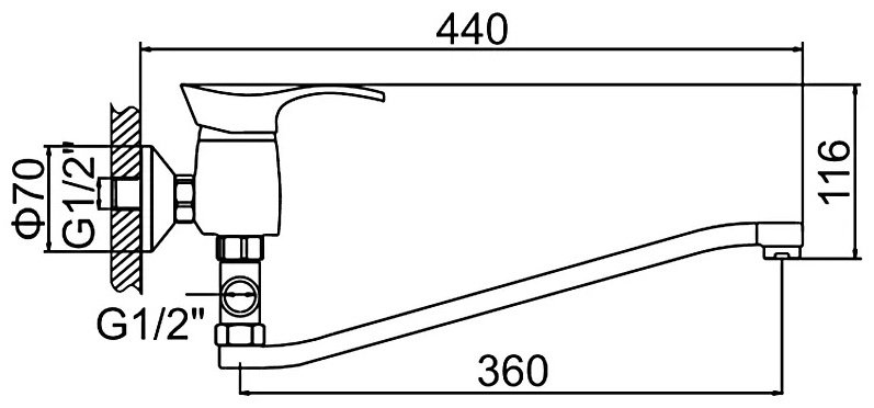 Смеситель для ванны LEDEME L2101, латунь, цвет хром купить,49100