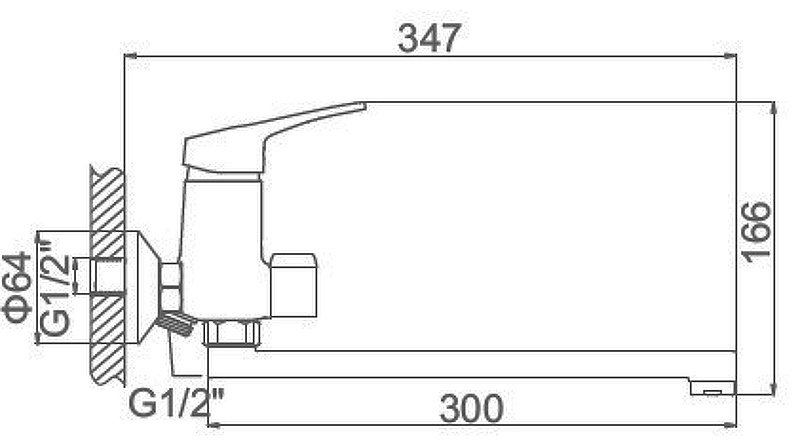 Смеситель для ванны Accoona A7150, латунь, цвет хром купить,NaN