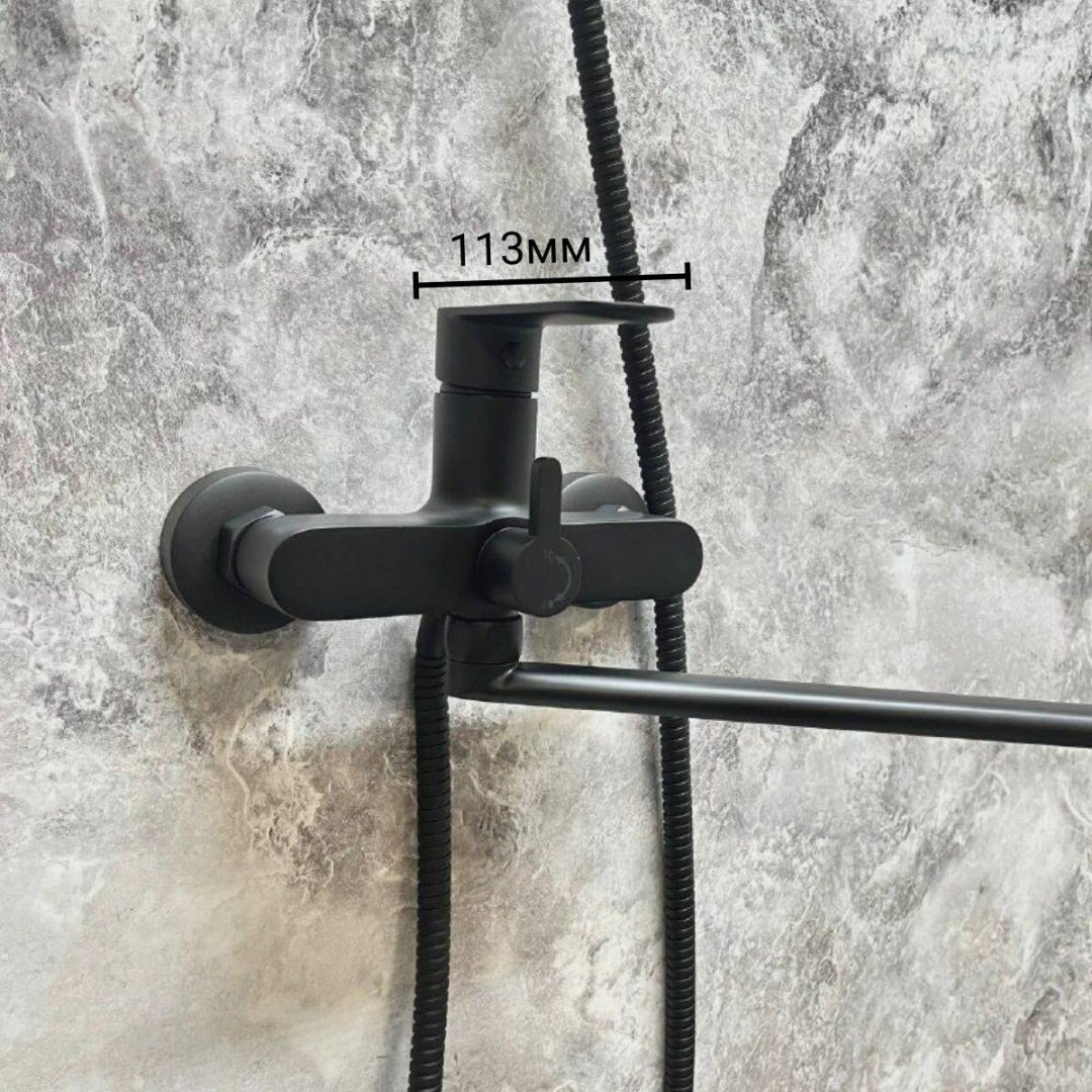 Смеситель для ванны Haiba HB22590-7, латунь, цвет черный купить,0