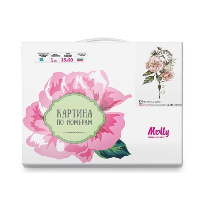 Картина по номерам Molly Винтажные  Цветы 15х20 15 цветов купить,0