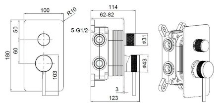Смеситель для душа ALLEN BRAU 5.31A11-MG PRIORITY X3, латунь, цвет графит купить,251500