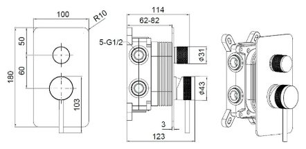Смеситель для душа ALLEN BRAU 5.31A11-MG PRIORITY X3, латунь, цвет графит купить,251500