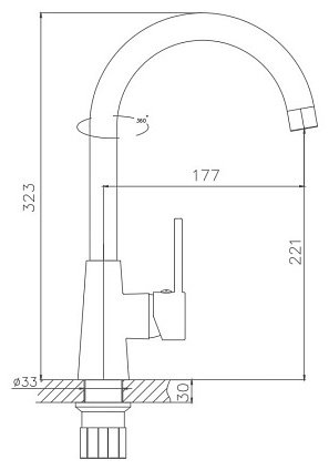 Смеситель для кухни (мойки) Haiba HB70074, однозахватный купить,26936