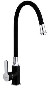 Смеситель с гибким изливом Frap F4042, латунь, цвет черный, хром купить,34600