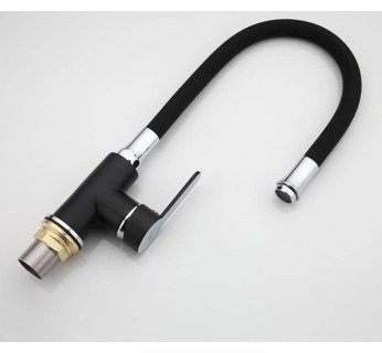 Смеситель с гибким изливом Frap F4042, латунь, цвет черный, хром купить,0