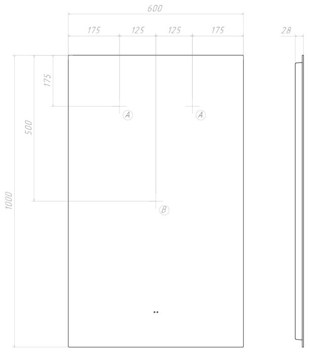 Зеркало настенное Vigo Quadro Comfort 60x100см купить,87160
