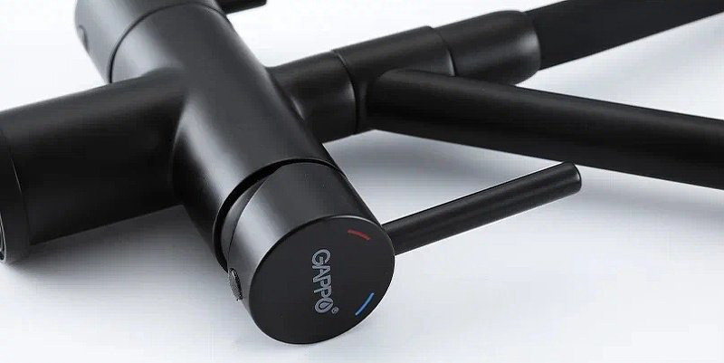 Смеситель с гибким изливом Gappo G4398-86, латунь, цвет черный купить,NaN