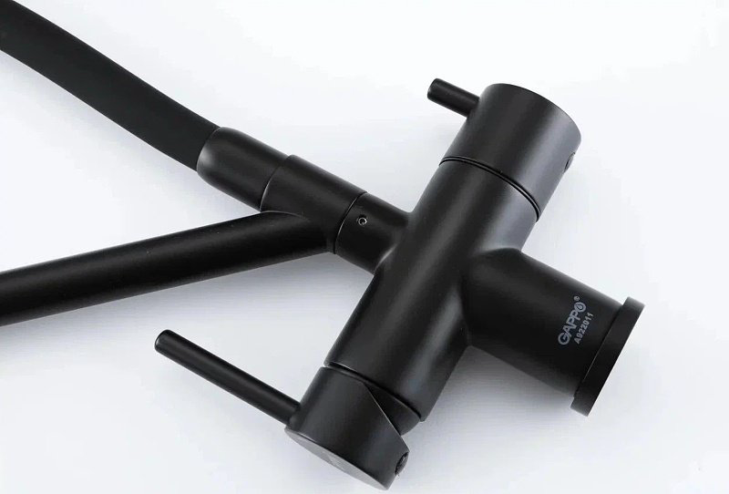Смеситель с гибким изливом Gappo G4398-86, латунь, цвет черный купить,NaN