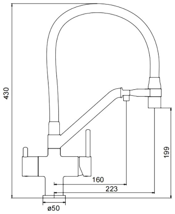 Смеситель с гибким изливом Gappo G4398-86, латунь, цвет черный купить,NaN