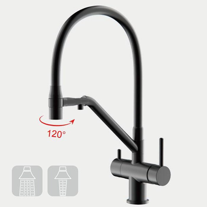 Смеситель с гибким изливом Gappo G4398-86, латунь, цвет черный купить,NaN