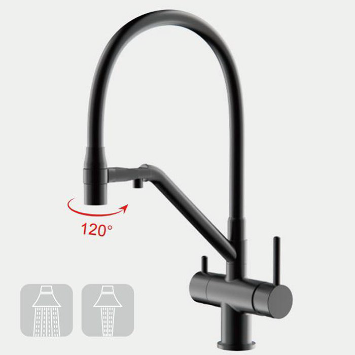Смеситель с гибким изливом Gappo G4398-86, латунь, цвет черный купить,NaN