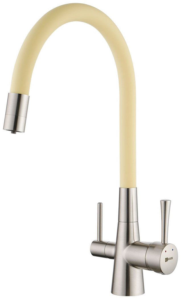 Смеситель с гибким изливом Lemark LM3075BN-Beige, латунь, цвет бежевый купить,NaN