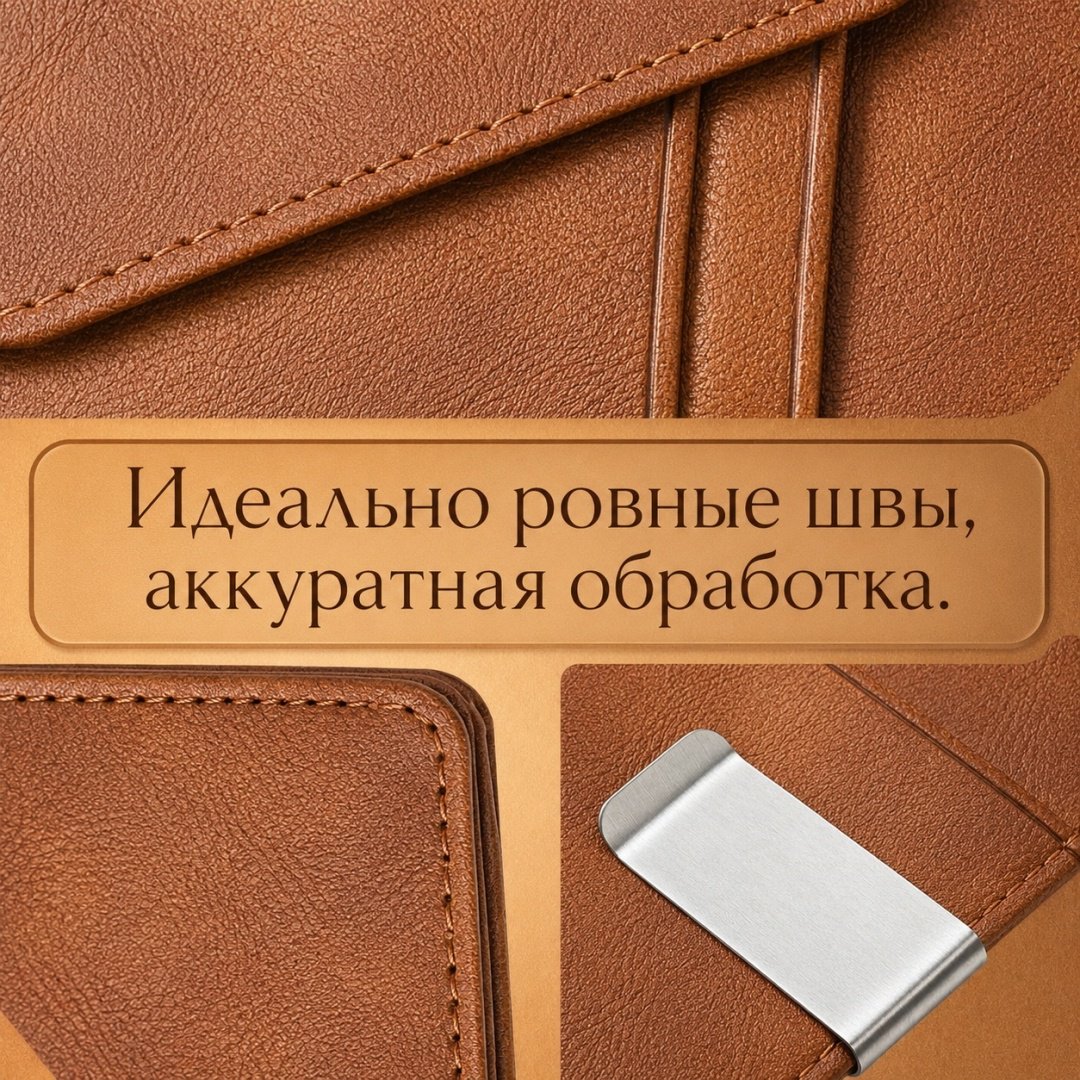 Зажим для купюр NWAVE искусственная кожа коричневый