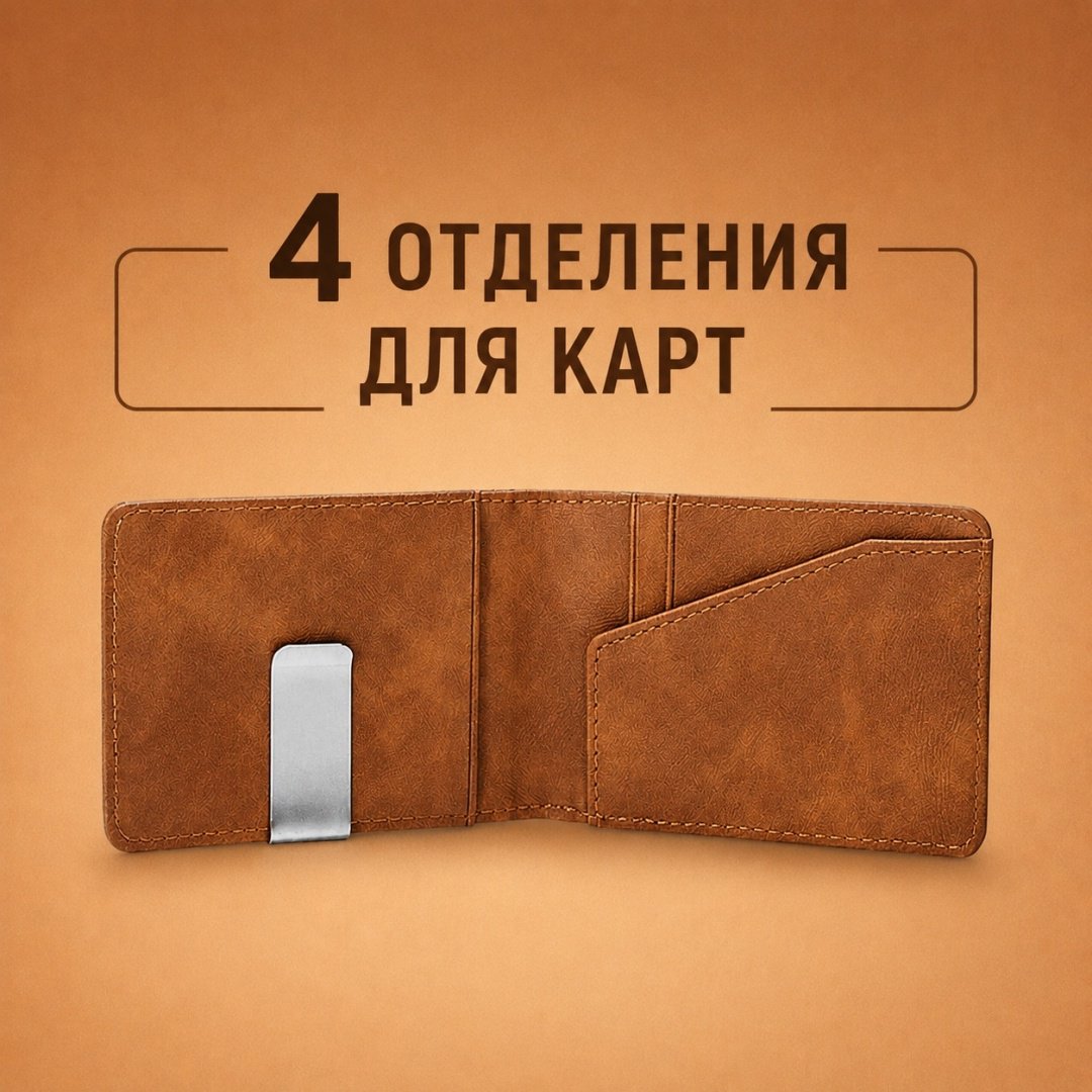 Зажим для купюр NWAVE искусственная кожа коричневый