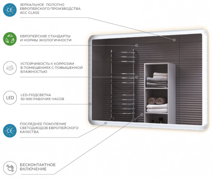 Зеркало настенное Vigo Wing 40x60см купить,57760