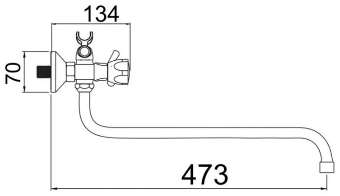 Смеситель для ванны Potato P2266 , двухзахватный купить,30200