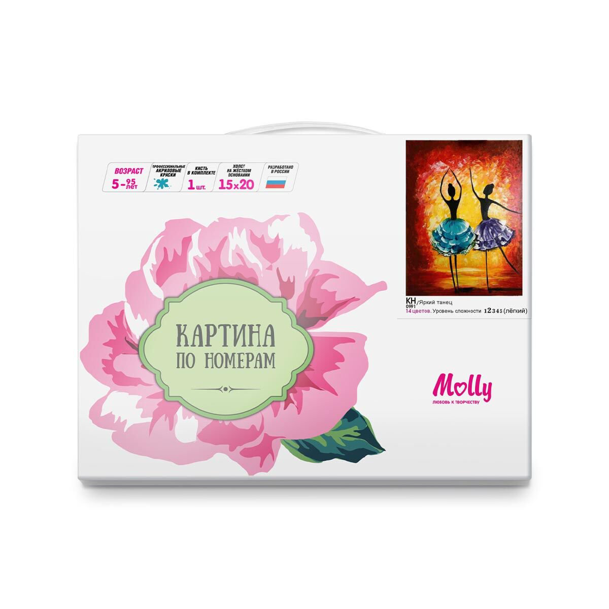 Картина по номерам  Molly Яркий Танец 15х20 14 цветов купить,NaN